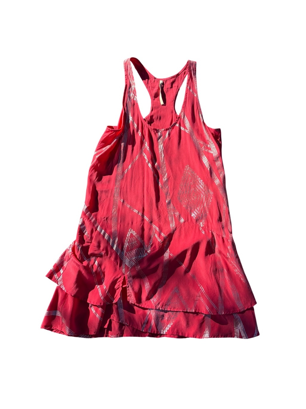 Twelfth St by Cynthia Vincent Pink Silk Mini Dress Asymmetrical Hem S